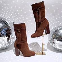 Load image into Gallery viewer, Vince Camuto Brown Suede Boots with Tassels