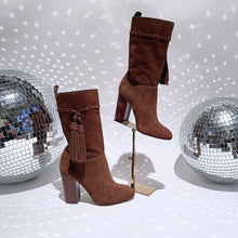 Load image into Gallery viewer, Vince Camuto Brown Suede Boots with Tassels