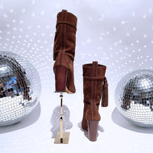 Load image into Gallery viewer, Vince Camuto Brown Suede Boots with Tassels