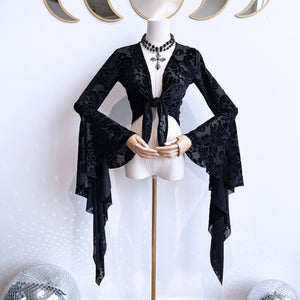 I Put a Spell on You  (Extra Long Cascade Sleeve Tie-Top)