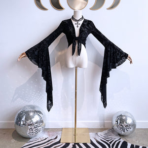 I Put a Spell on You  (Extra Long Cascade Sleeve Tie-Top)