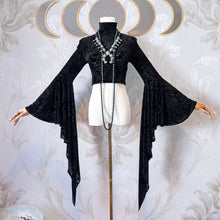 Load image into Gallery viewer, Everybody Scream (Mock Neck Crop Top Extra Long Cascade Sleeve)