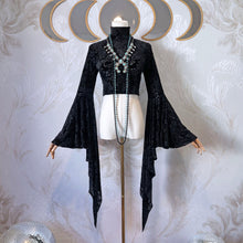 Load image into Gallery viewer, Everybody Scream (Mock Neck Crop Top Extra Long Cascade Sleeve)