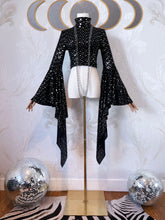 Load image into Gallery viewer, Lady Stardust (Mock Neck Crop Top Extra Long Cascade Sleeve)