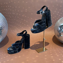 Load image into Gallery viewer, JIL SANDER VELVET PLATFORM SANDALS SZ 7