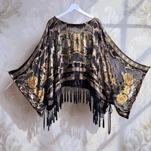 Load image into Gallery viewer, Just let the Lovin&#39; take Ahold (Black Baroque Silk Burnout)
