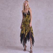 Load image into Gallery viewer, Second Skin — Stevie Lace &amp; Velvet Burnout Hanky Hem Dress