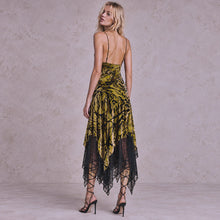 Load image into Gallery viewer, Second Skin — Stevie Lace &amp; Velvet Burnout Hanky Hem Dress