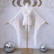 Load image into Gallery viewer, Send Me An Angel (tie-front top with extra long cascade sleeve)