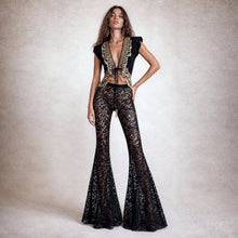 Load image into Gallery viewer, Midnight Muse Black Lace Flares
