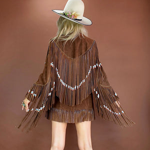 Cowgirl in the Sand (Beaded Chocolate Suede)