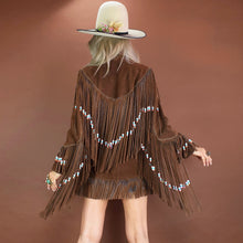 Load image into Gallery viewer, Cowgirl in the Sand (Beaded Chocolate Suede)