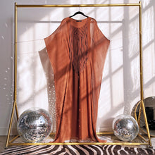 Load image into Gallery viewer, Sheri Bodell SIlk Chiffon Macrame Caftan