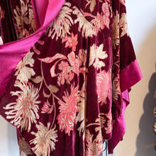 Load image into Gallery viewer, She rules her life like a bird in flight (Burnout Florals Burgundy)