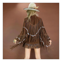 Load image into Gallery viewer, Cowgirl in the Sand (Beaded Chocolate Suede)