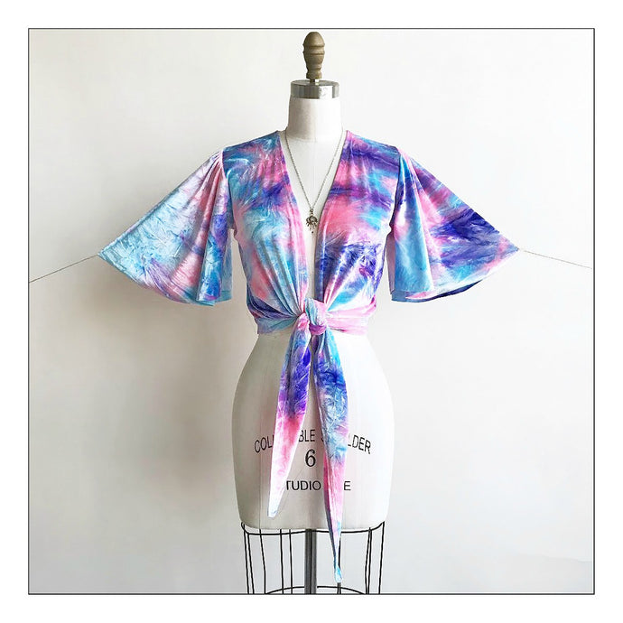 Never let Me Go (Pink/Aqua/Blue tie-dyed Velvet)