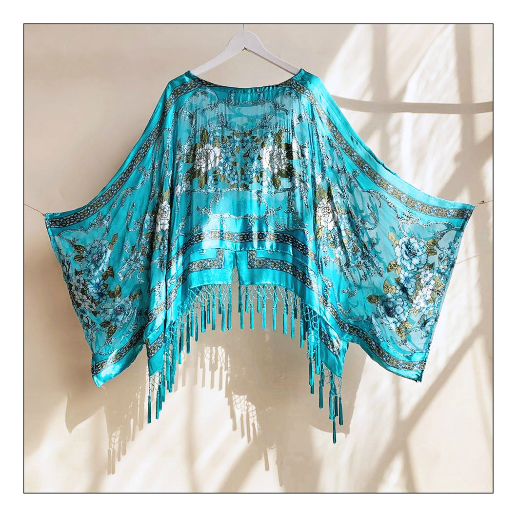 Just let the Lovin' take Ahold (Turquoise Baroque Silk Burnout)
