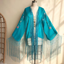 Load image into Gallery viewer, to the Gypsy, that I was (Turquoise with Multi color Embroidery)