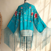 Load image into Gallery viewer, to the Gypsy, that I was (Turquoise with Multi color Embroidery)